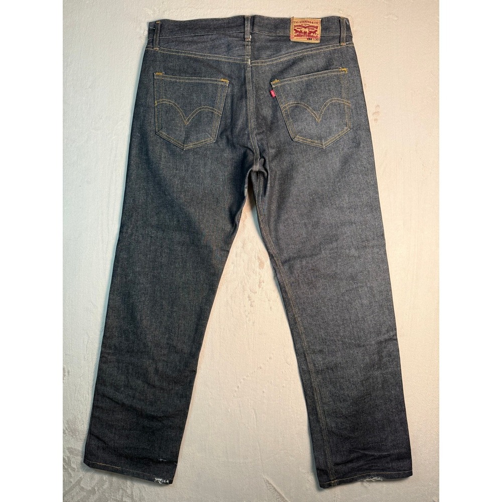 Levi's‎ 501 Jeans Mens W36 L30 Stiff Black Denim Good Straight Leg Button Fly